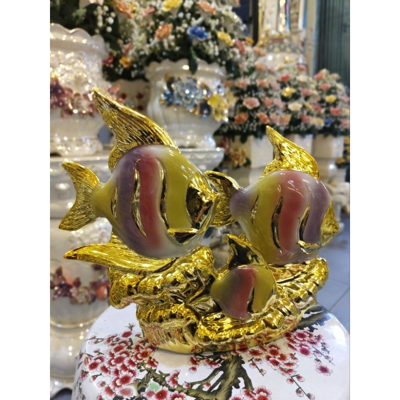 1pcs/KERAMIK FISH FULL COLOUR/HIASAN KERAMIK/SOUVENIR/HIASAN LEMARI/KERAMIK PARTISI