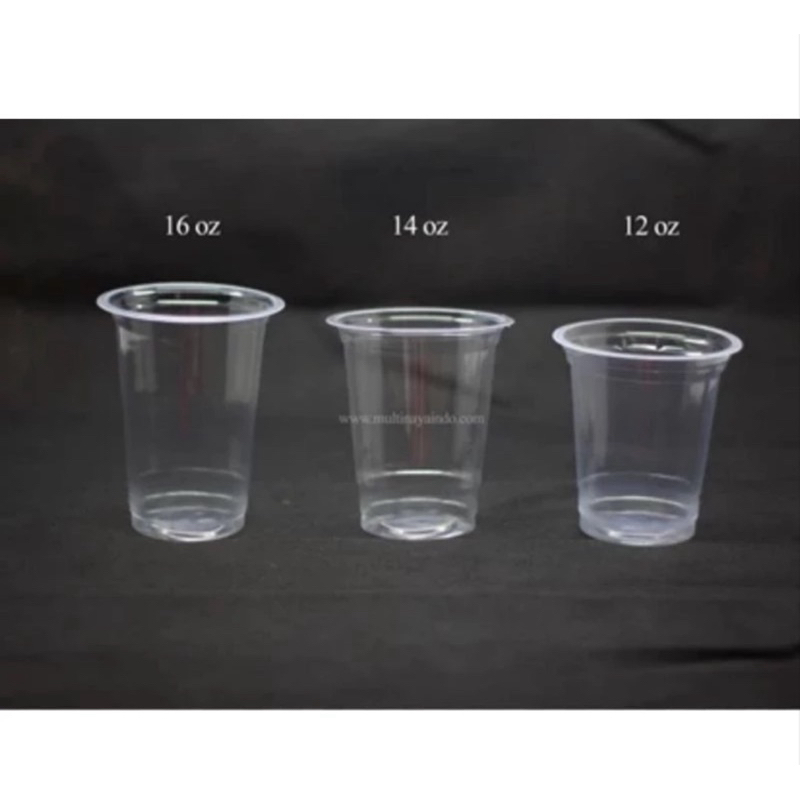 Cup Plastik Pop Es Gelas Jus Plastik Pop Ice Boba 10-16 oz isi 50 pcs
