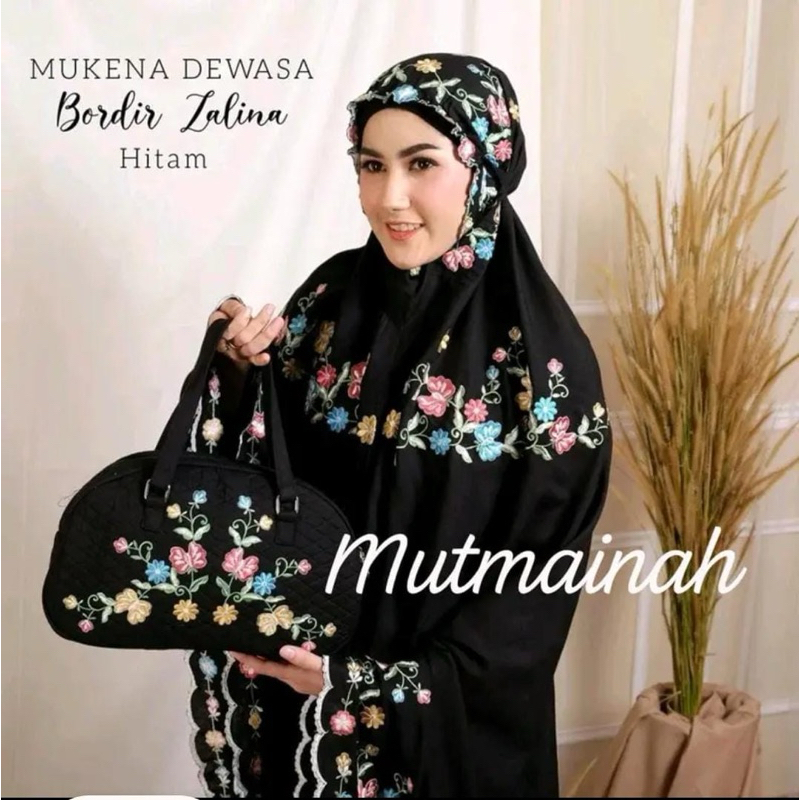 Mutmainah Mukena Dewasa Bordir Zalina Mukena Rayon Janger Premium Jumbo Super Adem Mewah