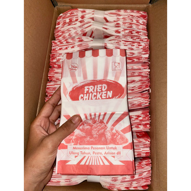 Kantong Fried Chicken,Kantong kertas Fried Chicken,Bungkus Kemasan Fried Chicken