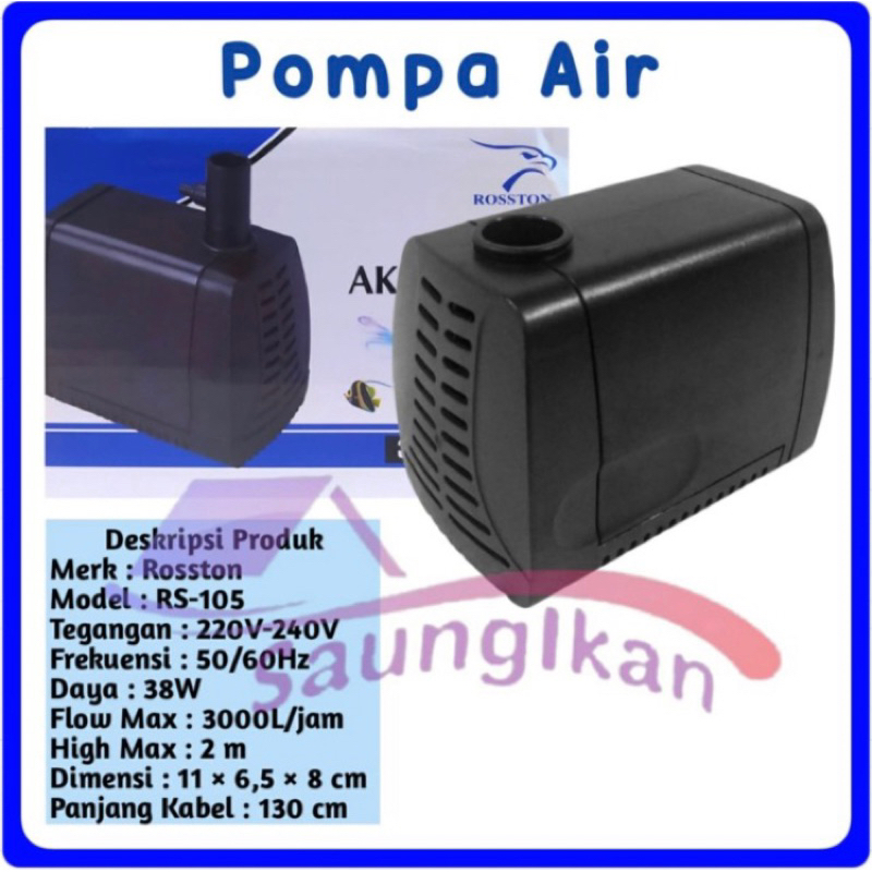 Pompa Air ROSSTON RS-105 Aquarium hidroponik Kolam RS105 RS 105