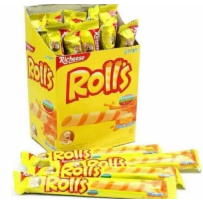 

NABATI ROLLS WAFER STICK KEJU / COKLAT 1 BOX ISI 20 PCS