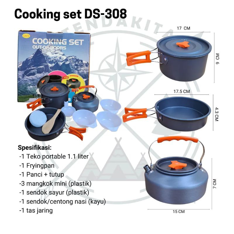 Nesting//alat set masak outdoor