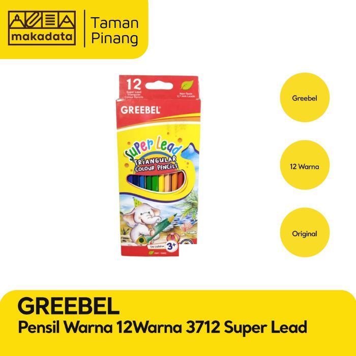 

PENSIL WARNA / COLOUR PENCIL GREEBEL 12 WARNA 3712 SUPER LEAD