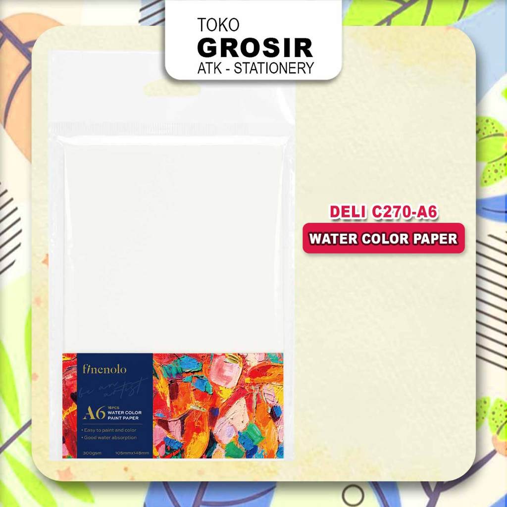 

Deli Watercolor Paper / Kertas Cat Air / Kertas Gambar Canvas A6 Tebal 300GSM - EC270