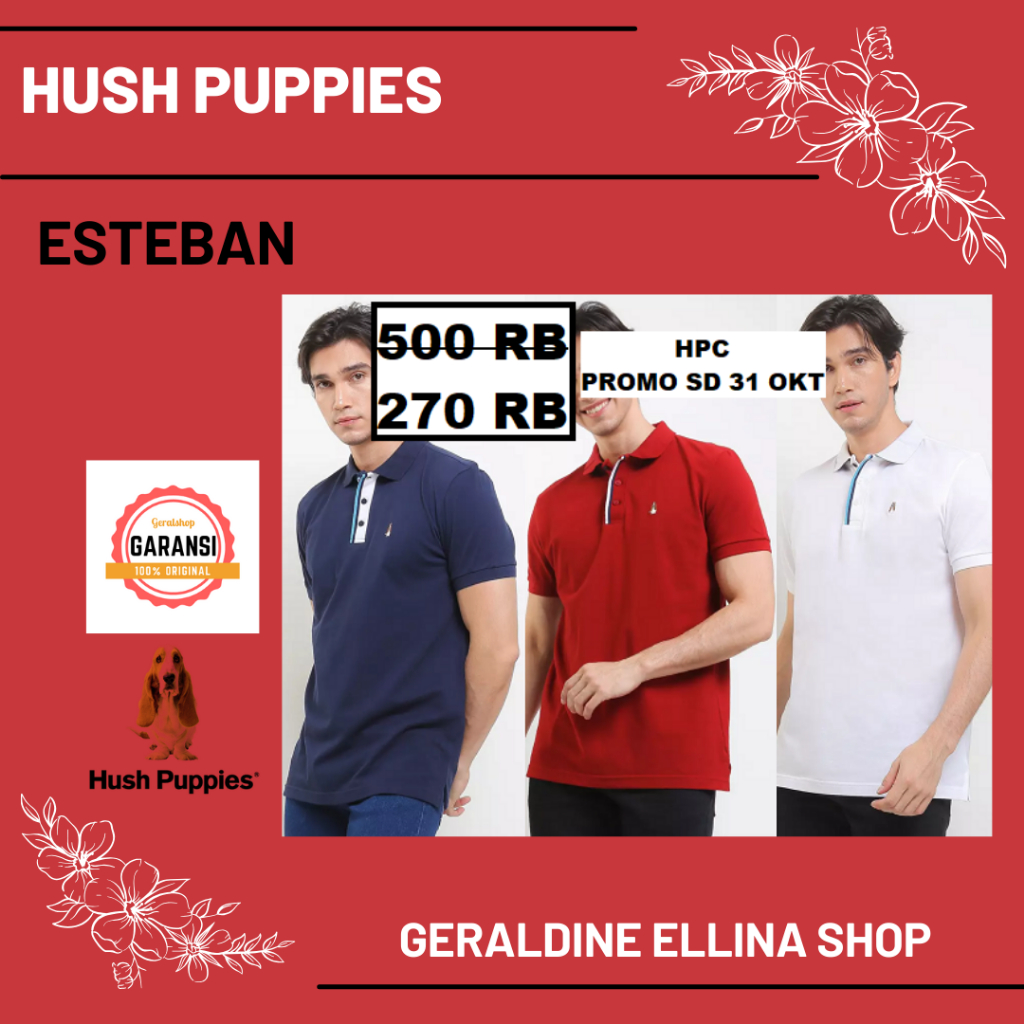 Kaos hush puppies pria laki laki men original sale seri ESTEBAN