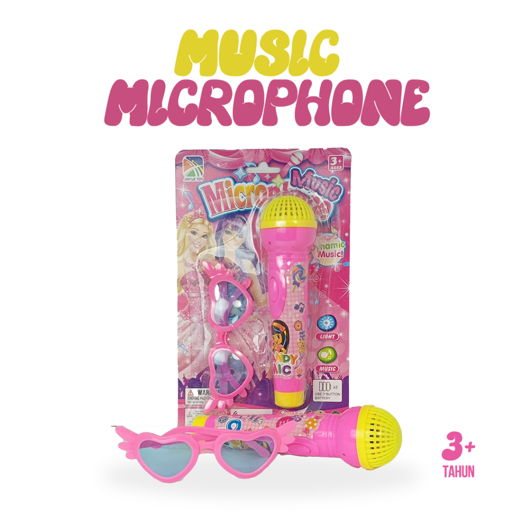 Mainan Karaoke Microphone Set Plus Kacamata mainan anak