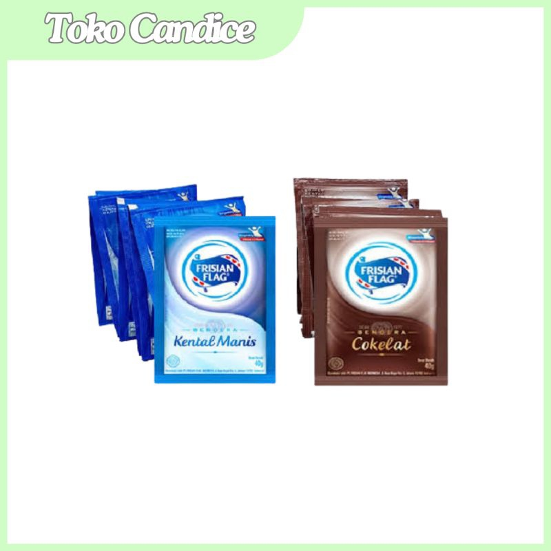 

Susu Kental Manis Frisian Flag 38 Gr Varian Cokelat/Putih (1 Renceng/6 sachet)