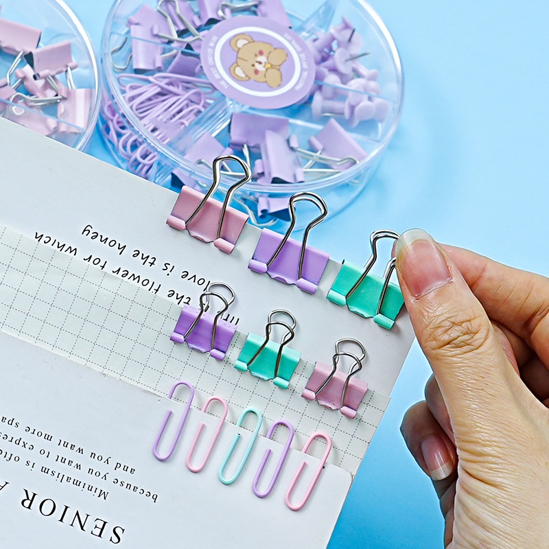 

Kombinasi penjepit kertas cute/ Paperclip binder clip push pin set/Set Kombinasi Penjepit Kertas