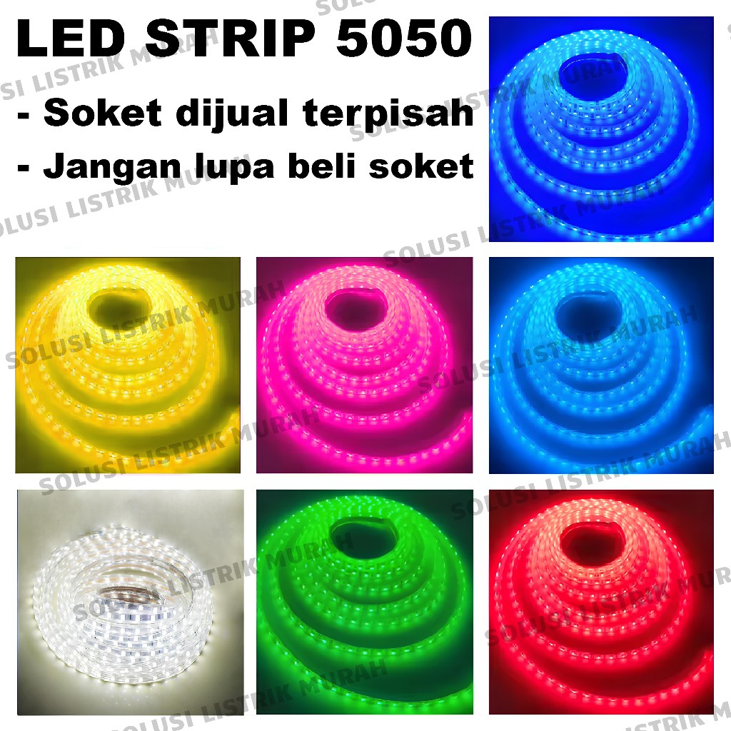 METERAN Lampu LED Strip 5050 SMD Lampu Merah Putih Per Meter LED Strip 5050 SMD