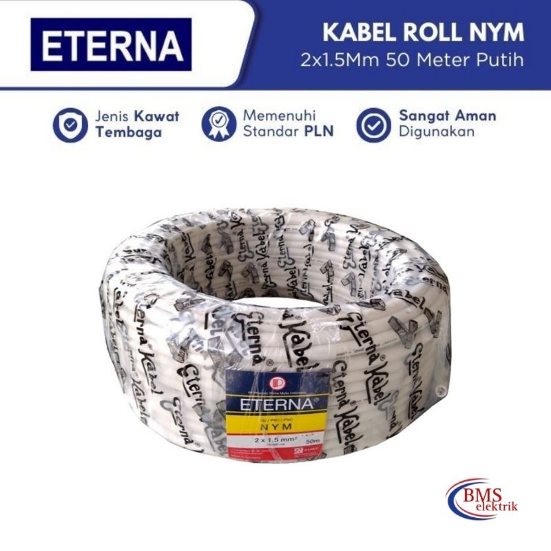 KABEL ETERNA NYM 2x1,5mm 50Meter ORIGINAL/Kabel Eterna/Eterna NYM 2x1,5mm