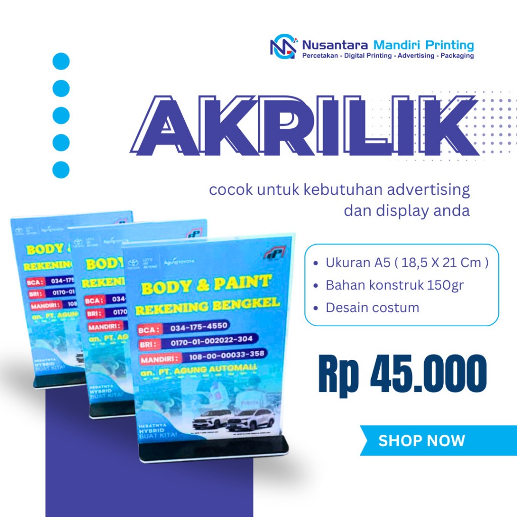 

Akrilik/ Acrylic Ukuran A5