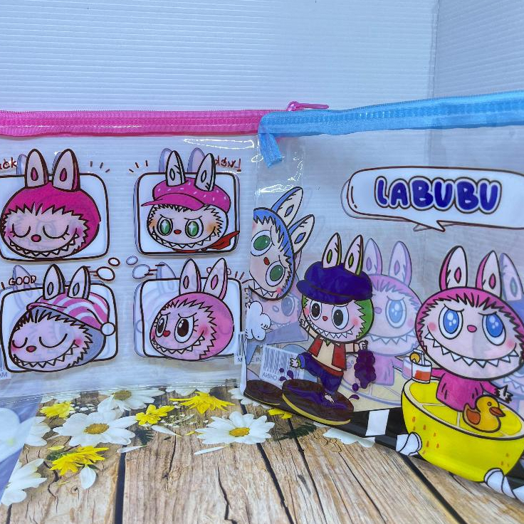 TAS KOSMETIK BENING TRANSPARANT POUCH LABUBU BESAR MULTIFUNGSI