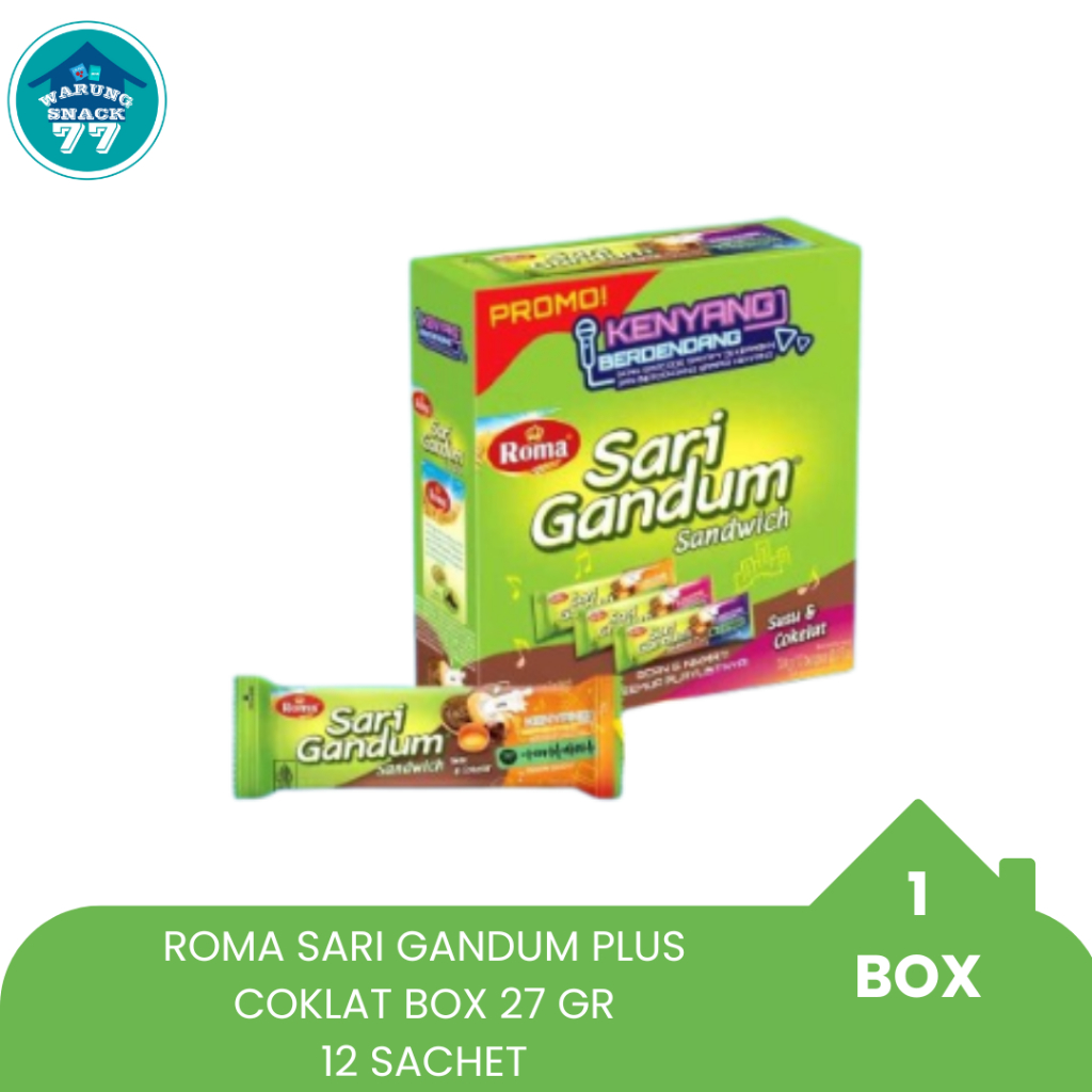 

ROMA SARI GANDUM SUSU PLUS COKLAT 27 GR BOX