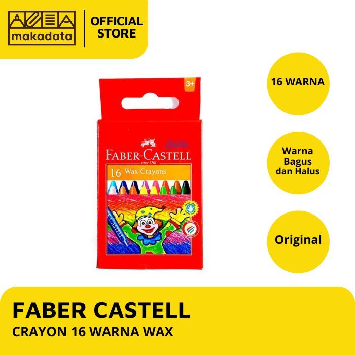 

CRAYON / OIL PASTEL FABER CASTELL ISI 16 WARNA WAX 120050 MURAH