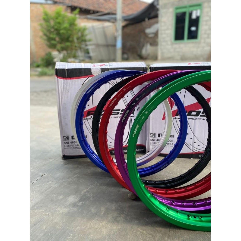 VELG ROSSI WM KOTAK RING 17 UK 120 140 160 185 WARNA HITAM MERAH BIRU SILVER HIJAU UNGU
