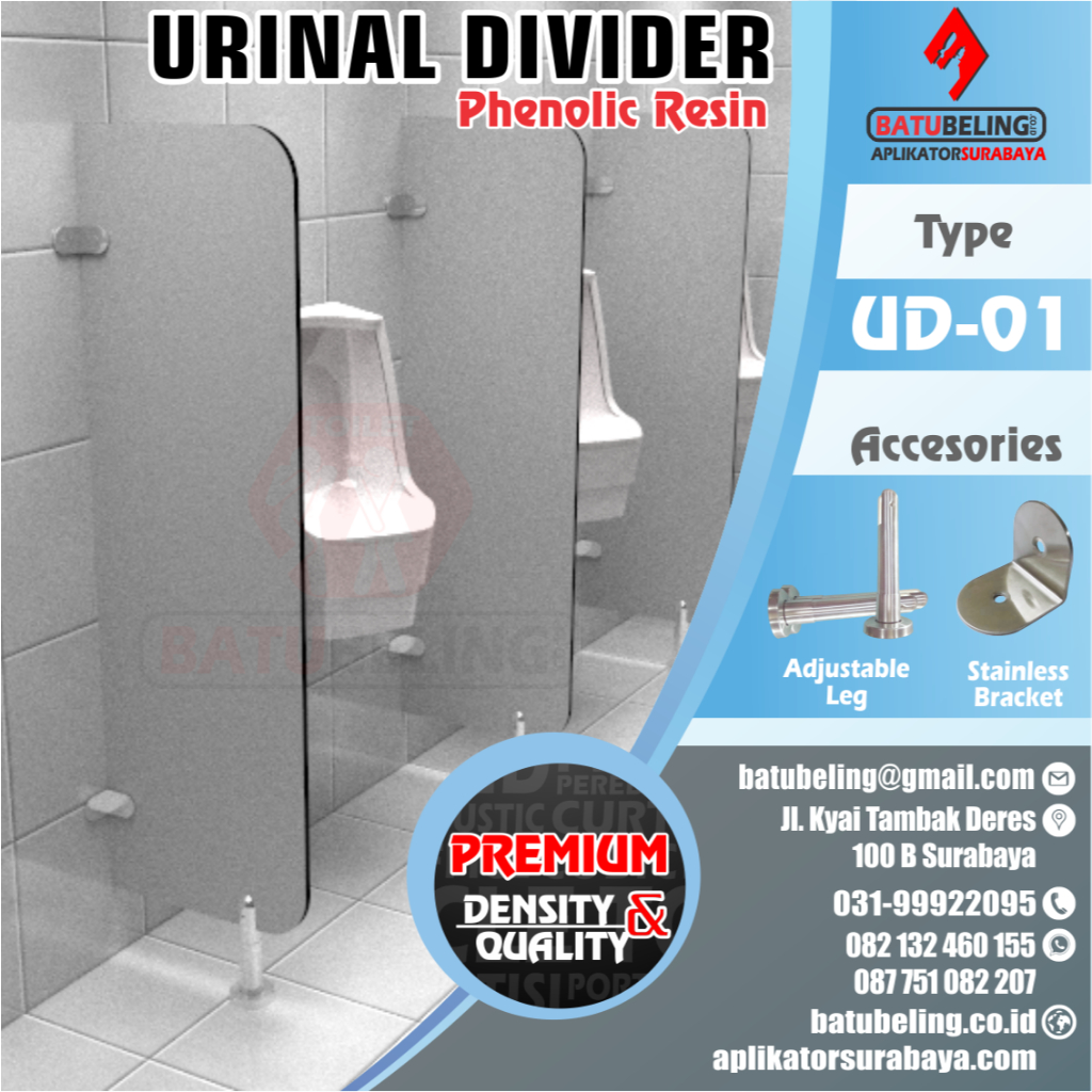 Sekat Urinoir Phenolic Resin Tebal 12mm - Sekat Urinal Kamar Mandi