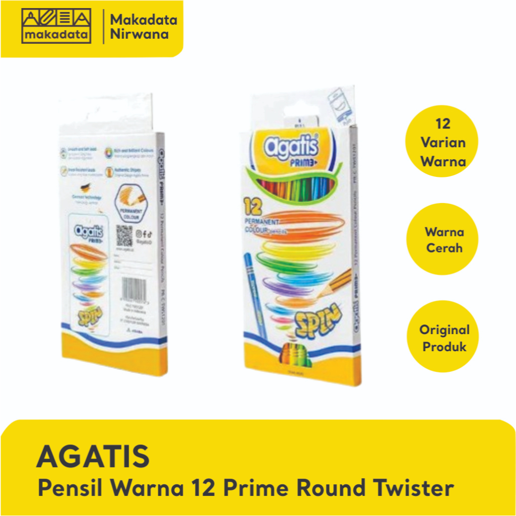 

AGATIS PENCIL/PENSIL WARNA 12 WARNA ROUND TWISTER (1 PCS)