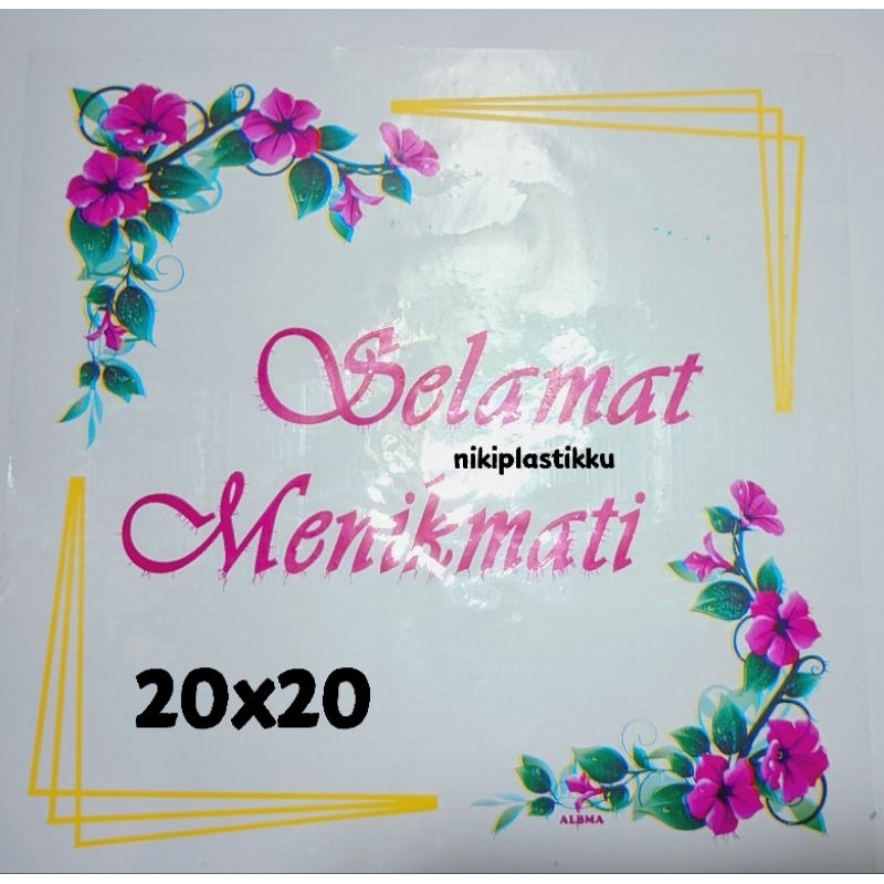 Plastik Selamat Menikmati Uk 20x20 Samir Selamat Makan isi 50 Lembar TERLARIS 