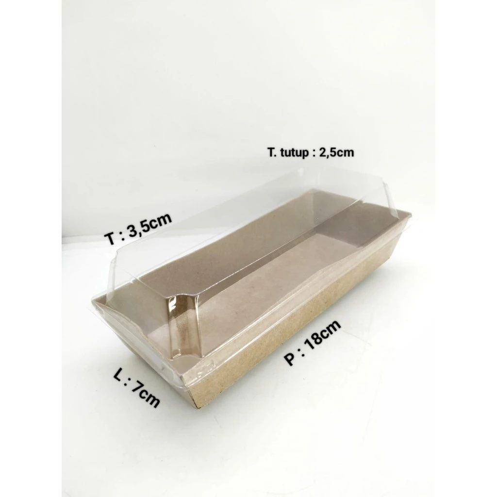 

5pcs Box Kraft Mika 18x7x3,5 cm Laminasi Hot Dog Meal Box