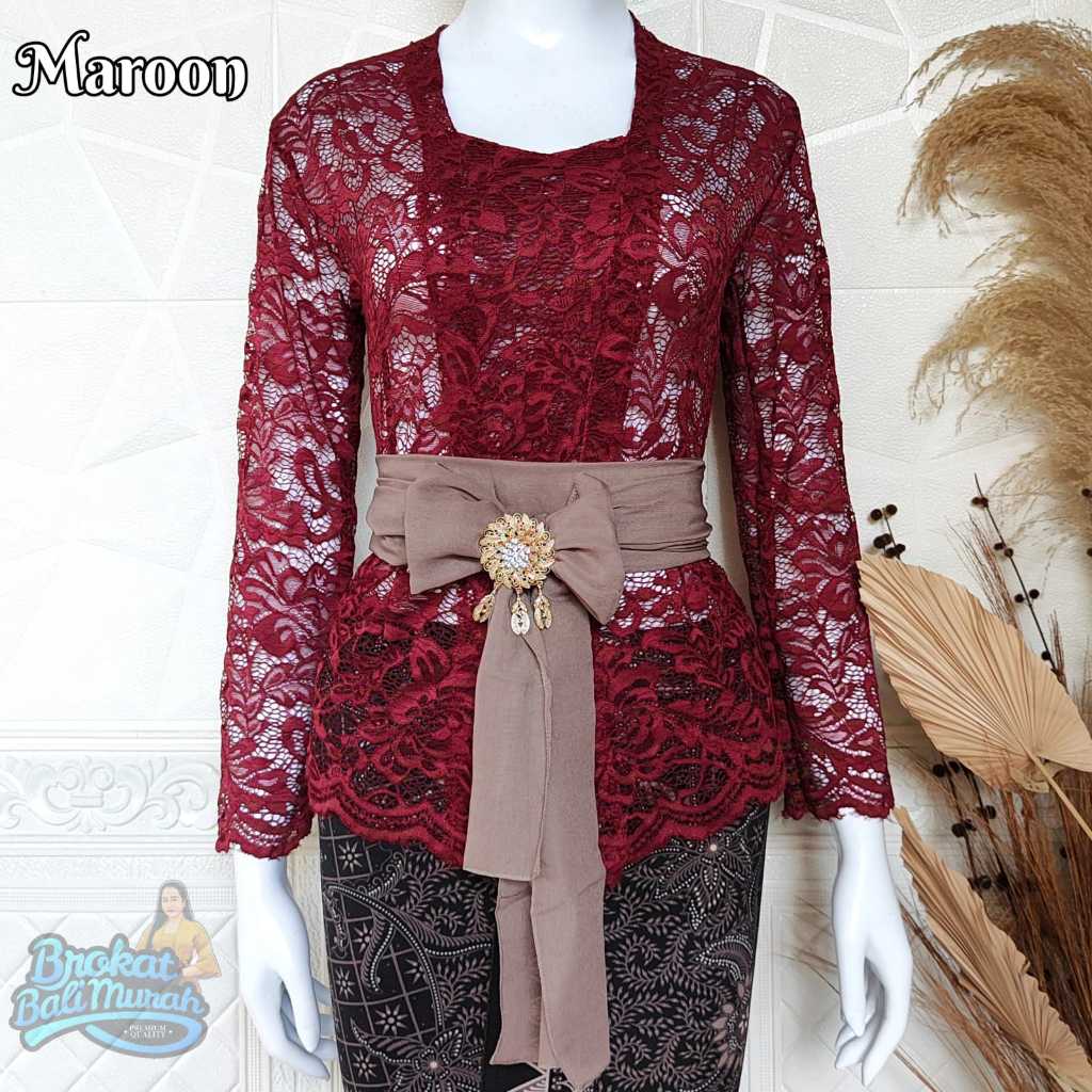 Premium (Kebaya Saja) Kebaya Bali Brokat Sofia Strait Lengan Panjang / Kebaya Brokat / Baju Kebaya /