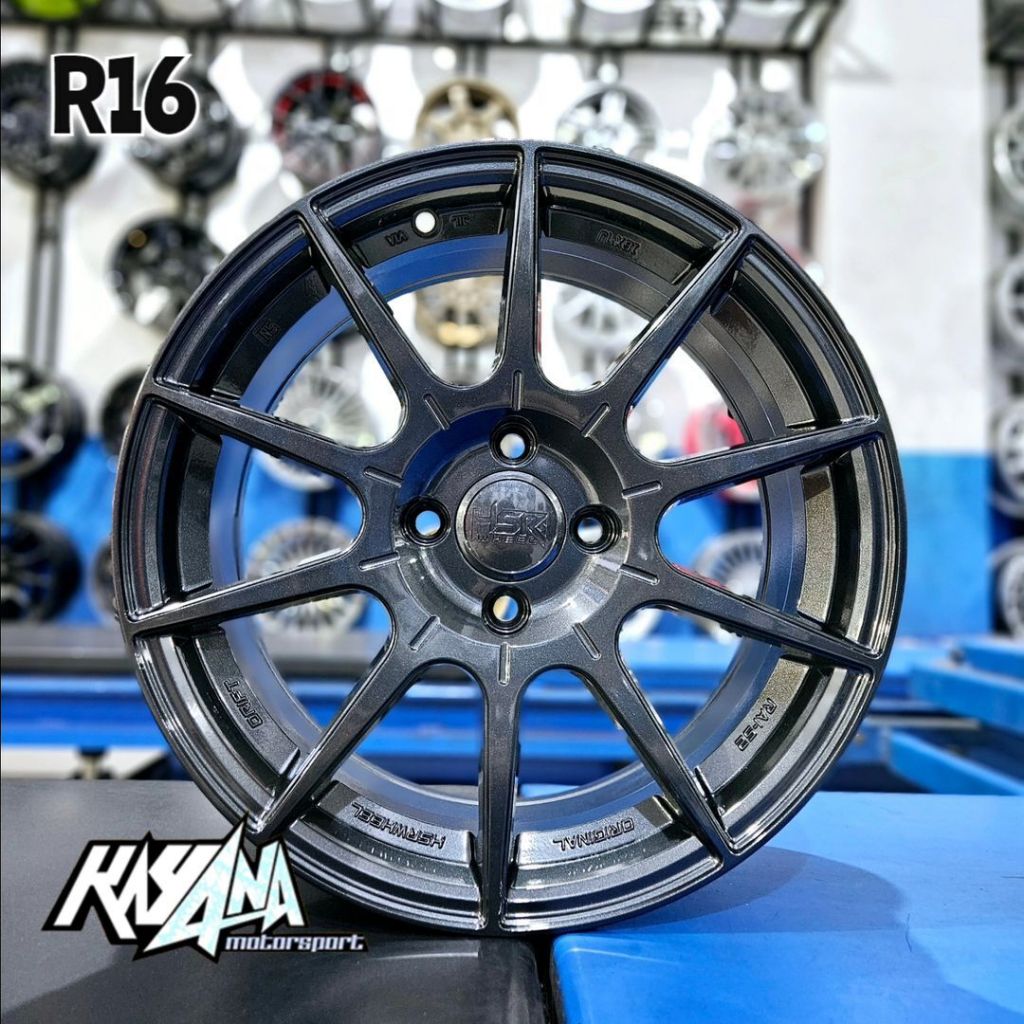 Velg HSR Rai-s2 Ring 16 Mobil Yaris, Jazz, Mobilio, Sigra Velg Mobil Racing Murah R16 New