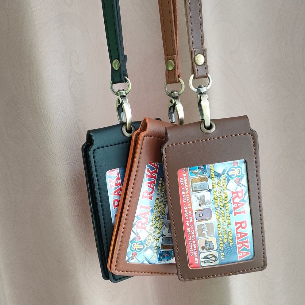 

ART A8N2 Id Card name tag kulit Holder Double Flip Magnet Terbaru
