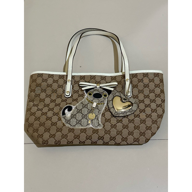 PRELOVED (PL) TAS TOTE / TOTE BAG GUCCI “PUGDOGGY” (ITALY)