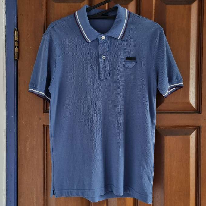KAOS POLO PRIA PRADA BIRU ORIGINAL