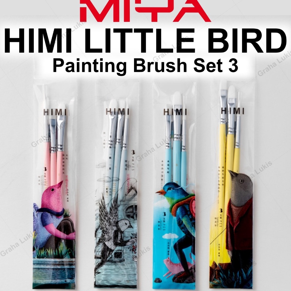 

KODE M34G Miya Himi Little Bird Painting Brush Set 3 Kuas Lukis