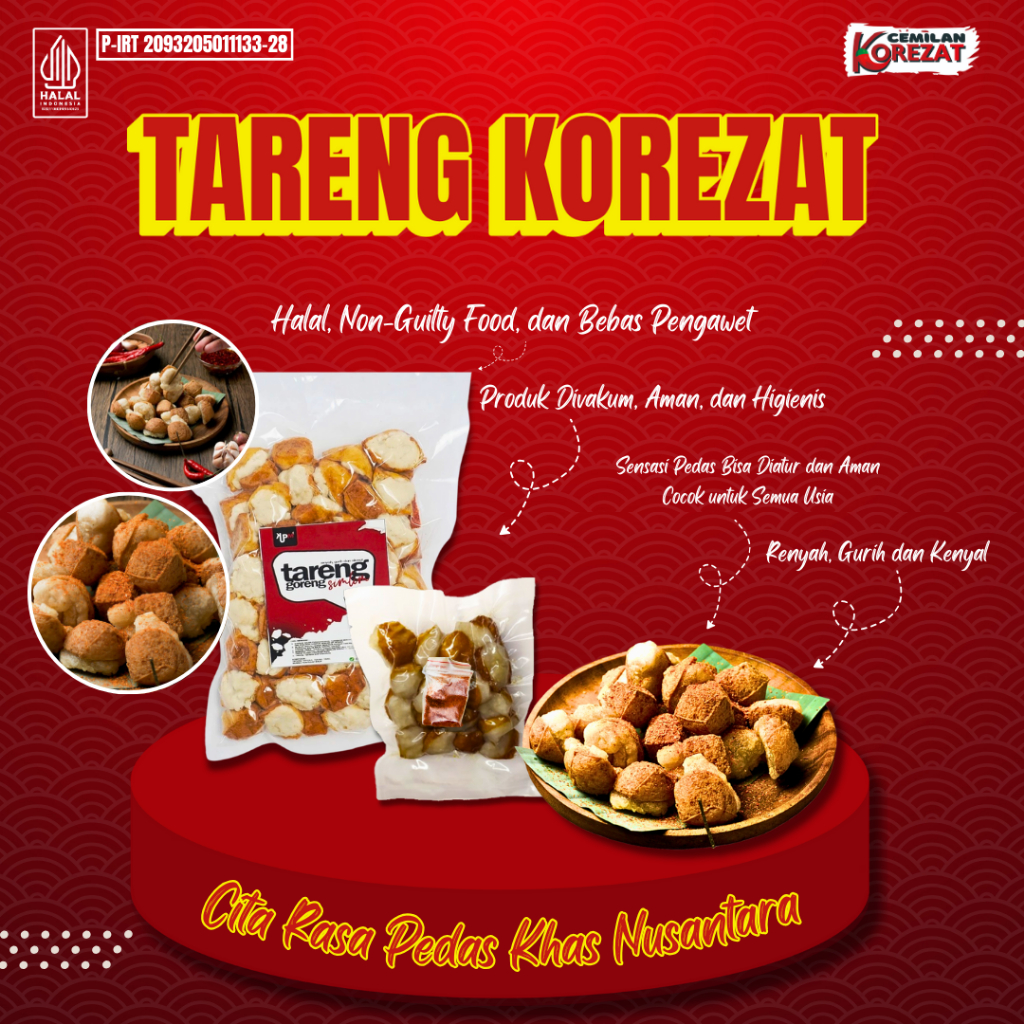 

Korezat - [Halal] Tareng Tahu Cireng [Isi 20] | Siap Saji - Cemilan Gurih Renyah Non-Guilty Food