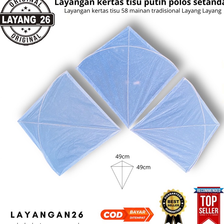 HANYA DISINI BELANJA LEBIH MUDAH DAPAT 1PCS LAYANGAN KERTAS TISU PUTIH POLOS 58 STANDAR GROSIR LAYAN