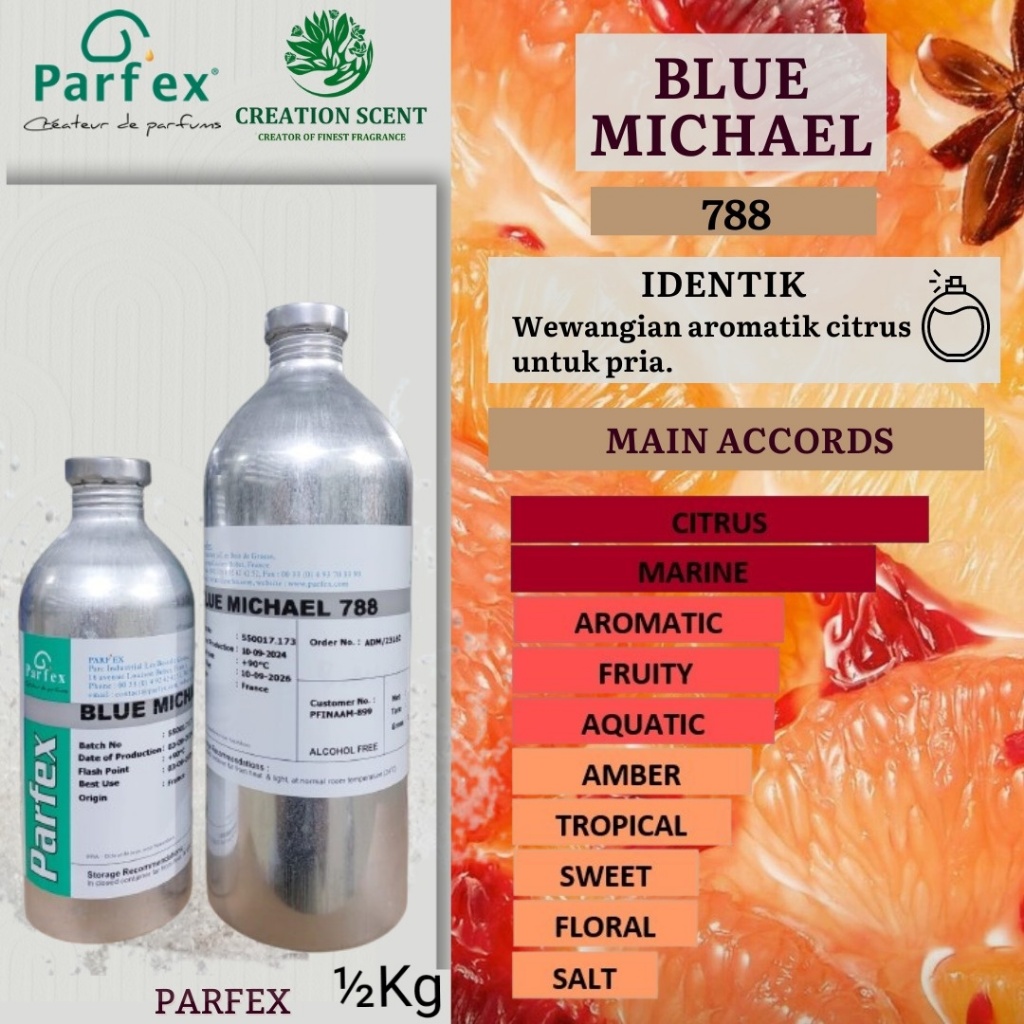 BLUE MICHAEL BY PARFEX KEMASAN SEGEL PABRIK 500 GRAM SEARAH DUNHILL BLUE