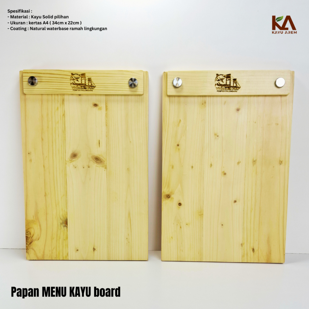 

Papan MENU KAYU Board / Buku Cover Menu A4 Resto Cafe Custom Grafir