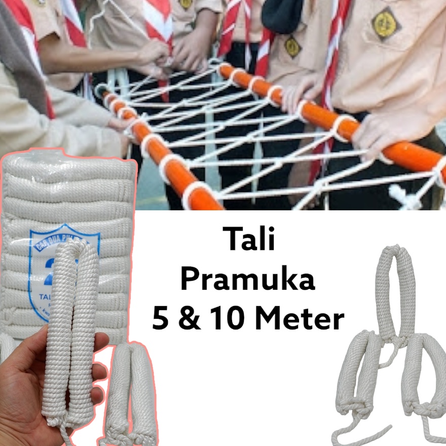

PENGIRIMAN CEPAT Tali Tambang Pramuka Tali Koor Tali Kur Pramuka Tali Marlon Pramuka Putih 5 Meter 1 Meter