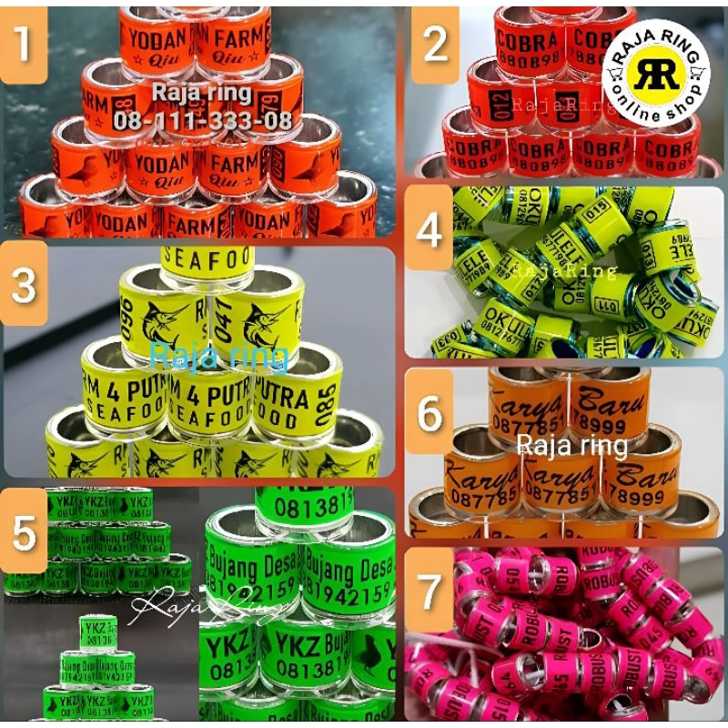 Ring Burung merpati Kristal 25biji reques nama | Cincin burung merpati reques nama