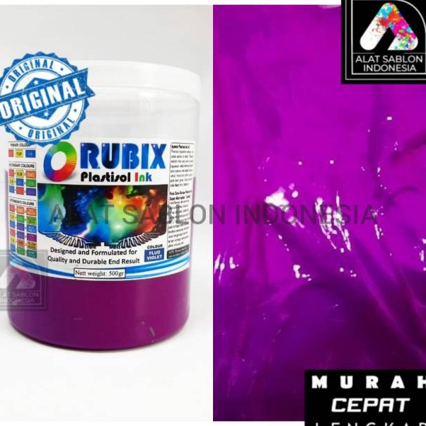 

ART X8I9 TINTA SABLON PLASTISOL RUBIX UNGU STABILO FLO VIOLET 5GR