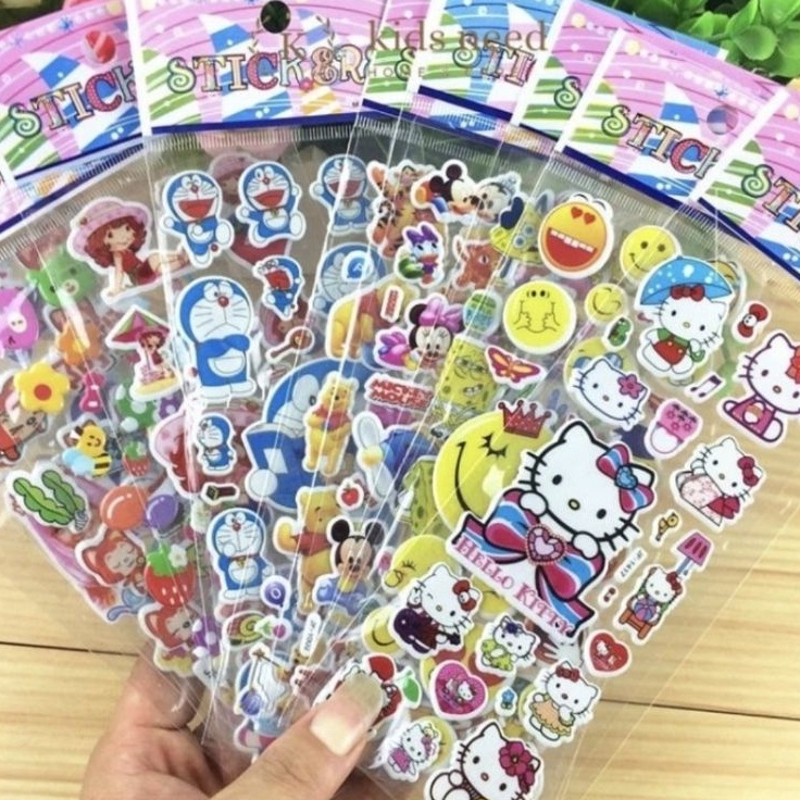 

Specia Sale 2 lembar sticker timbul stiker kertas tempelan karakter sticker karakter