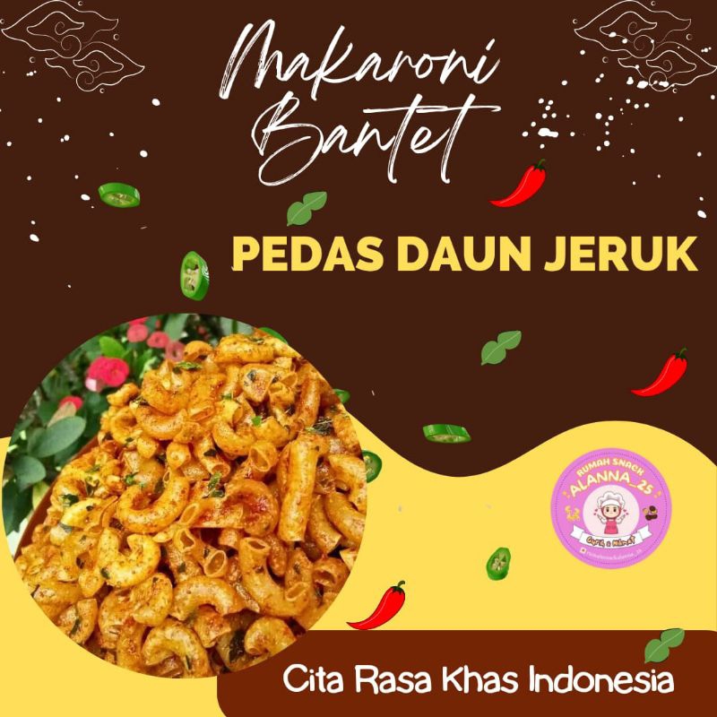 

1/4 KG MAKARONI BANTET PEDAS DAUN JERUK 250 GRAM TIDAK KERAS DAN GURIH