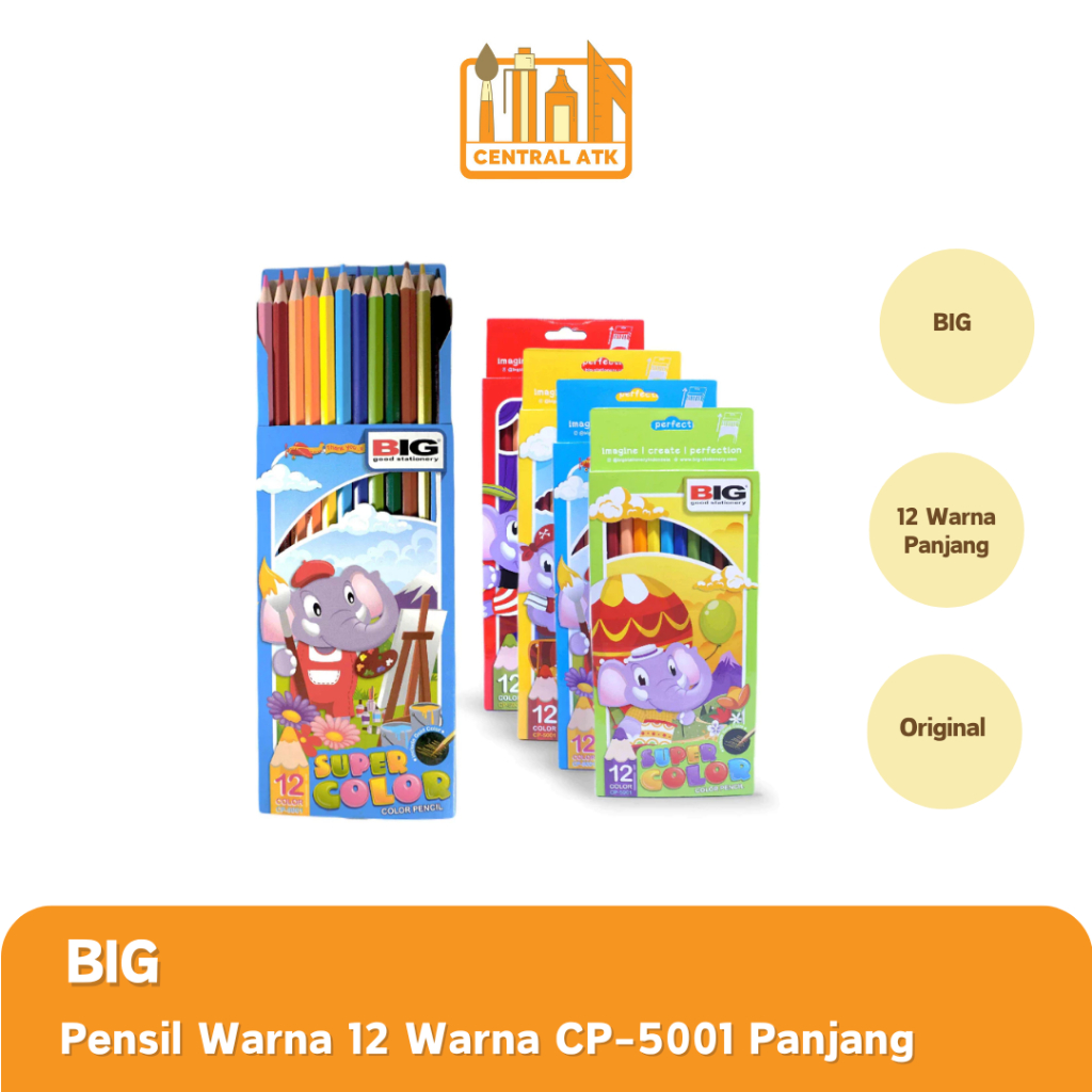 

PENSIL WARNA/ COLOUR PENCIL BIG 12 WARNA CP-5001 PANJANG