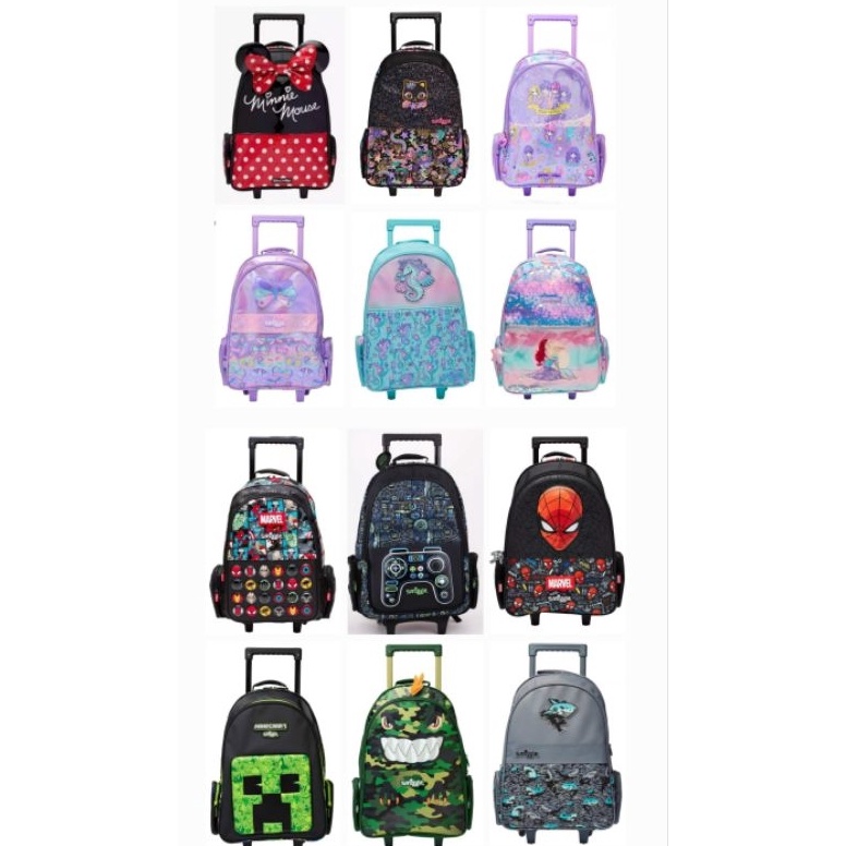 Harga Spesial smiggle minecraft  dino budz  avengers trolley backpack