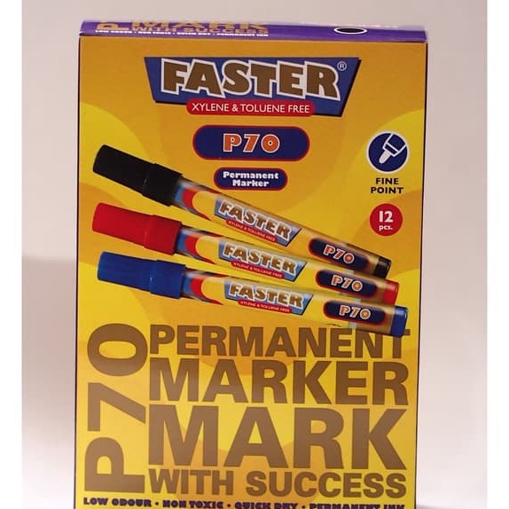 

KP8 Faster P7 Permanent Marker isi 12 pcs Black Blue dan Red