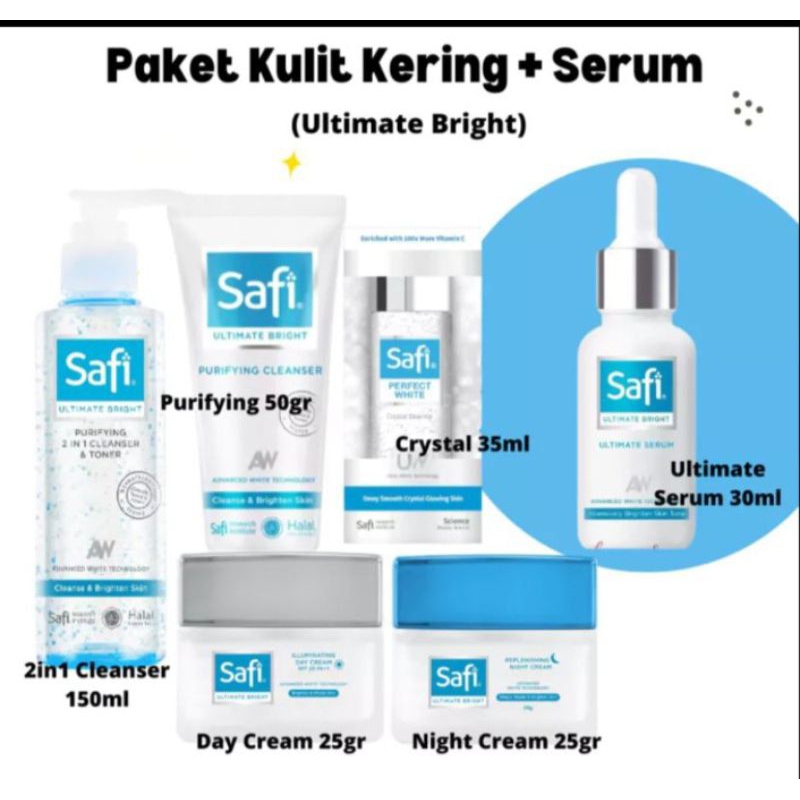 safi paket kulit kering + serum paket 3pcs