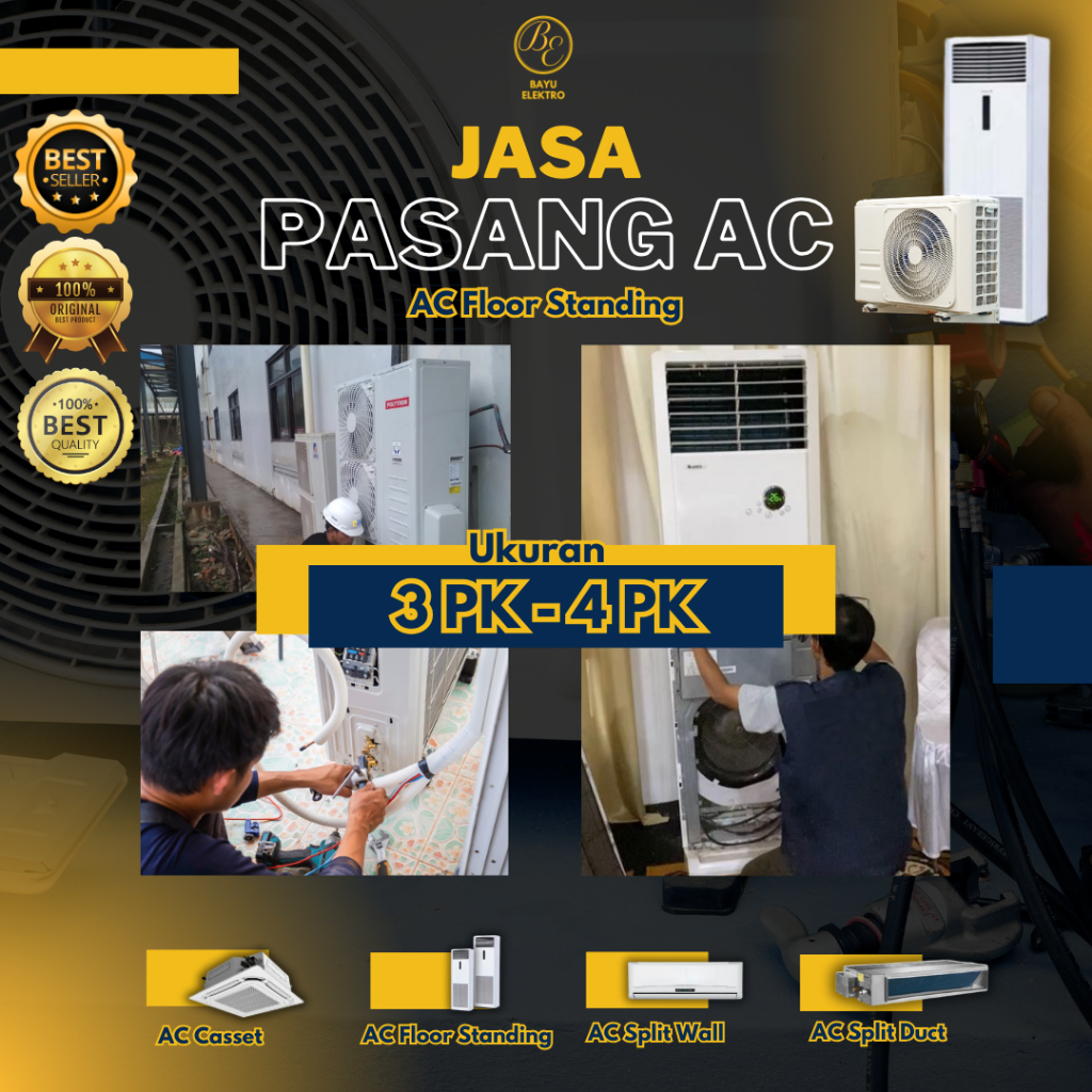 Jasa Pasang AC Standing 3 PK - 4 PK Type STANDART