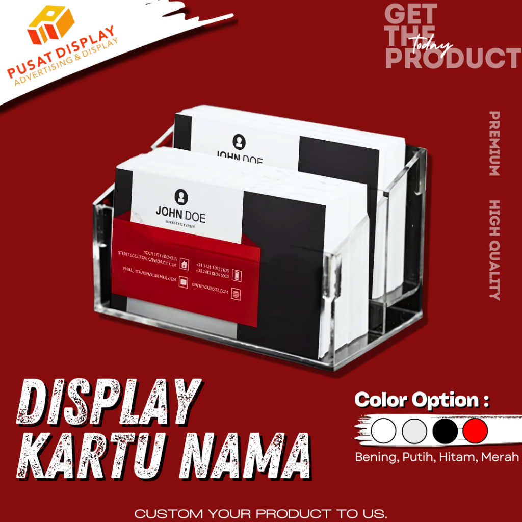 Akrilik Display Kartu Nama | Display Kartu Nama Variasi | Kotak Kartu Nama |  Kotak Akrilik Serbagun