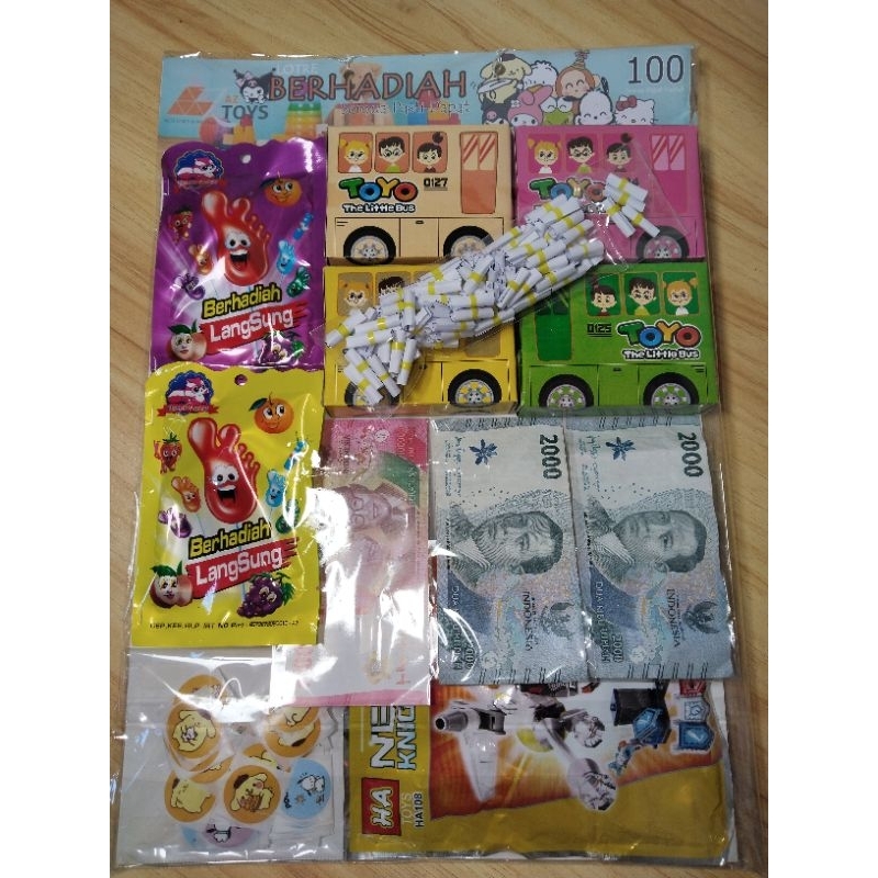 LOTRE BERHADIAH Pasangan kotak berhadiah 100pcs Semua dapat Hadiah [BACA DESKRIPSI]