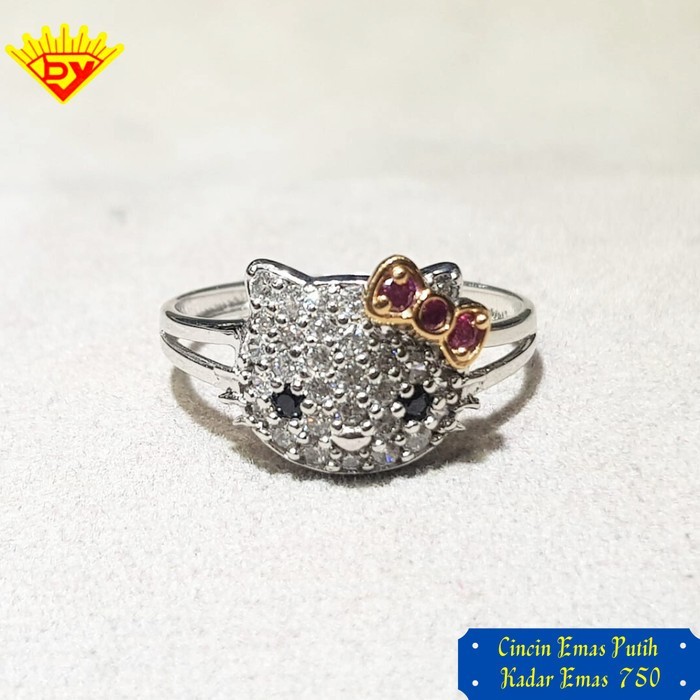 Cincin Emas Putih Kadar Emas 750