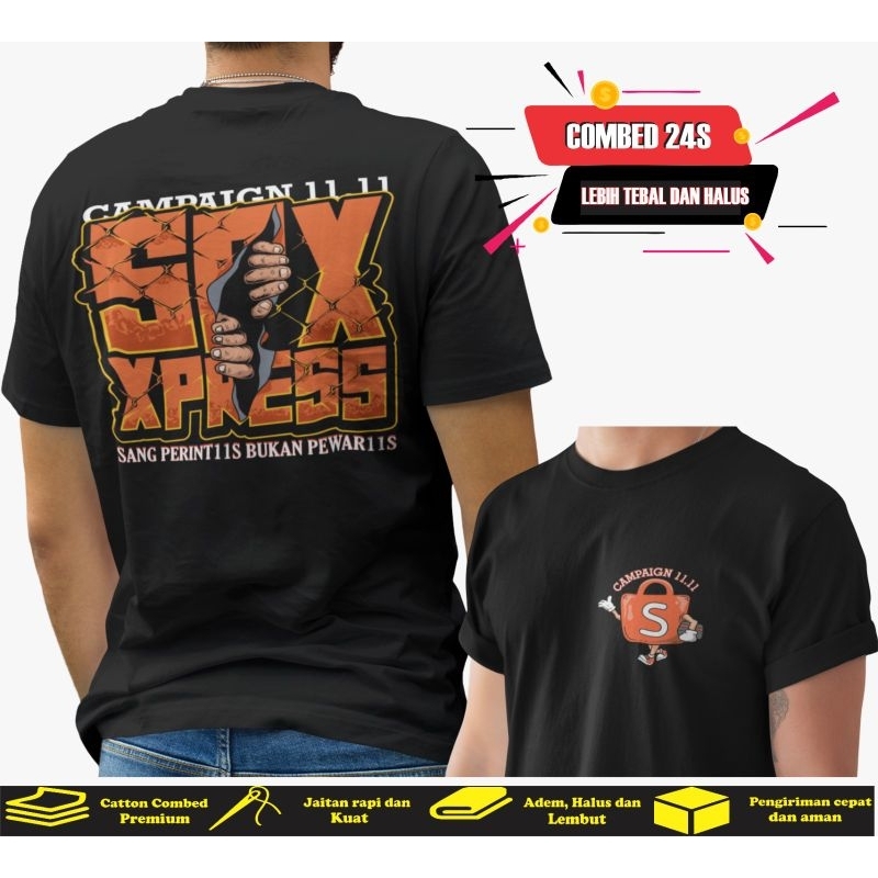 Kaos Pria Kurir SPX Xpress EVENT 11.11  TERBARU Sang Perint11s Bukan pewar11s Lengan panjang dan pen