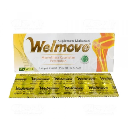 WELMOVE TABLET VITAMIN UNTUK NYERI SENDI DAN LUTUT, PELUMAS SENDI, SENDI KAKU, LUTUT SAKIT, WELMOVE 