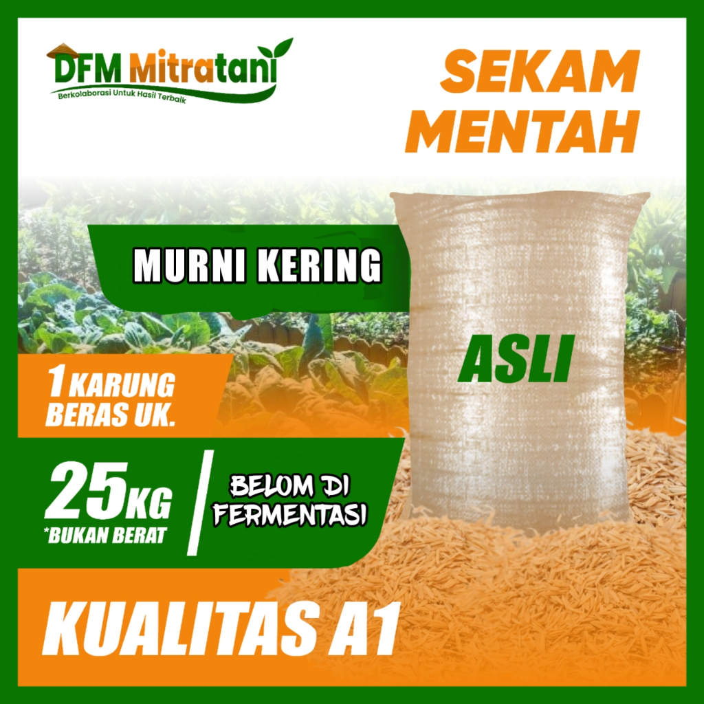 Sekam Mentah Karung 25 - Sekam Padi 1 Karung Untuk Media Tanam